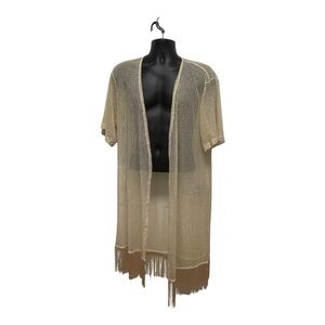 Elegant Cream Open-Front Cardigan